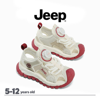 JEEP Núm Baotou Rỗng Giày Thể Thao Cho Trẻ Em Mùa Hè, Thoáng Khí Phù Hợp Đi Biển Ngoài Trời