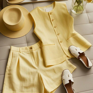 Quần ngắn và vest nữ chất lượng cao, style châu Âu, phù hợp mùa hè - Giảm 10%