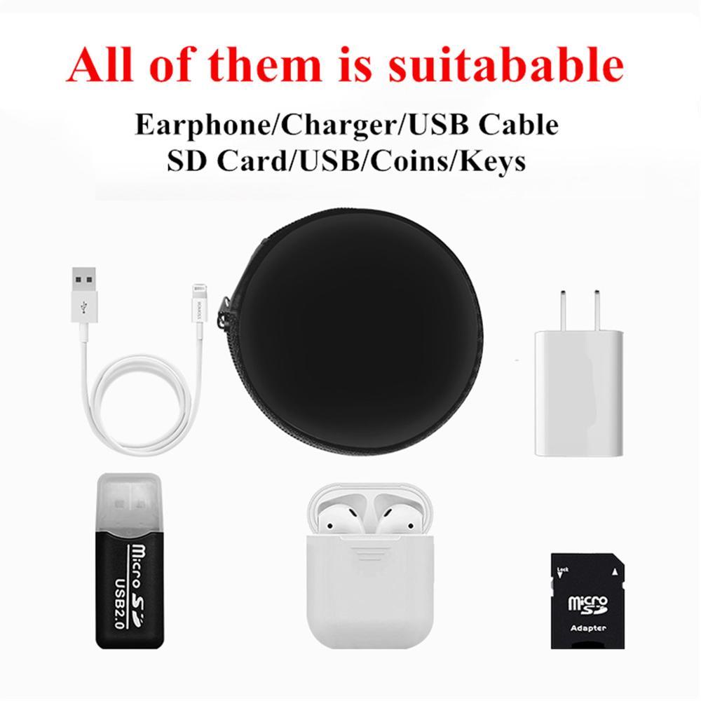 Di Động Mini Tròn Cứng Bảo Quản Hộp Đựng Tai Nghe Cho Tai Nghe SD TF Thẻ Cho Iphone xiaomi Samsung Cáp Usb Tai Nghe Túi