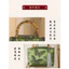 Túi xách nữ sợi mây thơm 66789 / Túi xách thêu ngôn ngữ CD xanh / 24 * 13 * 18cm / Túi xách kim loại tiệc sườn xám cổ / Túi vuông nhỏ bằng vải sườn xám