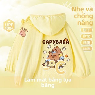 Áo khoác chống nắng Kuromi cho bé gái – áo mỏng nhẹ thoáng khí nhanh khô có mũ mặc hè