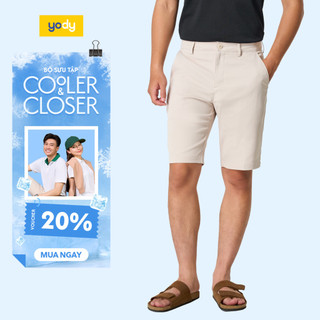 Quần shorts nam Business khóa sườn YODY chất liệu mềm, mịn, mát MCCS25S004