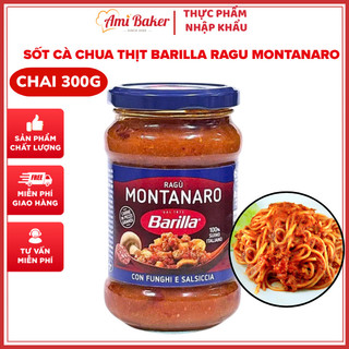 Sốt Cà Chua Thịt Barilla Ragu Montanaro 300g – Sốt Mì Ý Thịt Heo Nấm Chuẩn Vị Ý, Tiện Lợi Nấu Nhanh