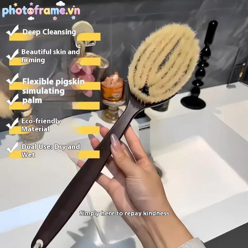 Photoframe Body Brush Tay Cầm Dài Tắm Ba Scrubber Boar Lông Hoàn Hảo Khô Da Chải Cần Thiết Cho Da Tẩy Tế Bào Chết Dụng Cụ Tắm VN