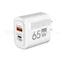 Bộ sạc AC chéo nhỏ 65W, sạc nhanh PD20W, bộ chuyển đổi nguồn 5V2A12W