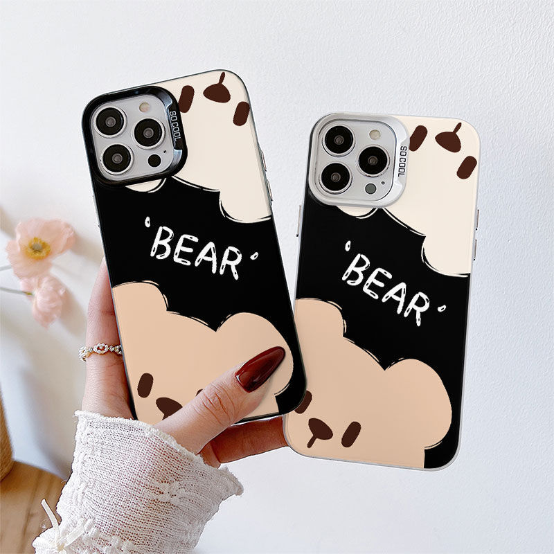 Ốp Lưng Cho Redmi Note 14 13 12 11 10 14C 13C 12C 11A 10C 9C A3 A2 A1 C75 C65 C61 C55 C31 X7 X6 M6 13T 14T Pro Mạ Acrylic IMD Case Motif Gấu Dễ Thương CYIM007