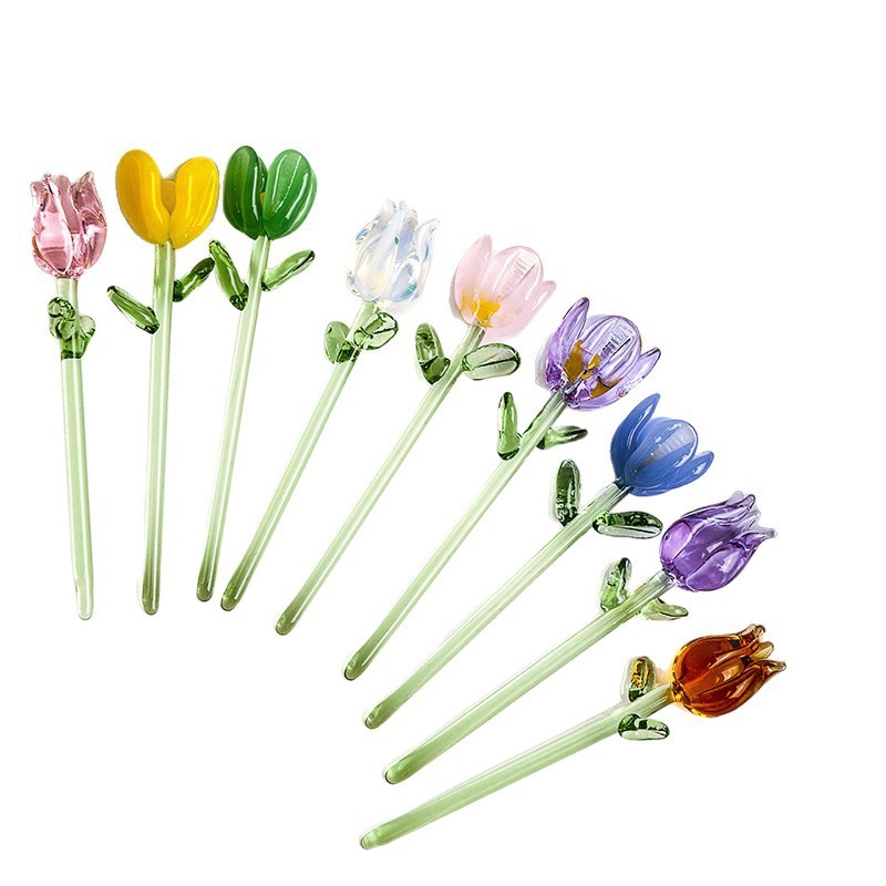 Nhật Bản Dễ Thương mini Handmade Thủy Tinh Hoa Thủy Tinh Handmade Nhiều Màu Sắc Hoa Nhỏ Đồ Trang Trí Mô Phỏng Bó Hoa Để Bàn Đồ Trang Trí ZUQN