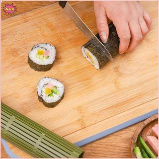 Dụng cụ làm sushi DIY: thảm cuộn nhựa xanh, mái chèo onigiri, máy sushi, bộ nhà bếp N & X