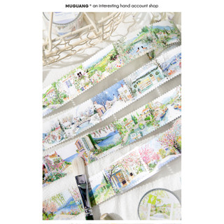 JIANWU Nature Stamp Series Vintage Season Plant Flower Snow Phong Cảnh Chất Liệu Cắt Băng Sáng Tạo DIY Tạp Chí Văn Phòng Phẩm