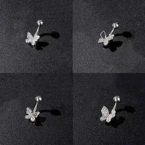 Nhẫn nút nơ bướm zircon dành cho rốn, gợi cảm - Trang sức cơ thể phù hợp làm quà tặng cho nữ và bé gái