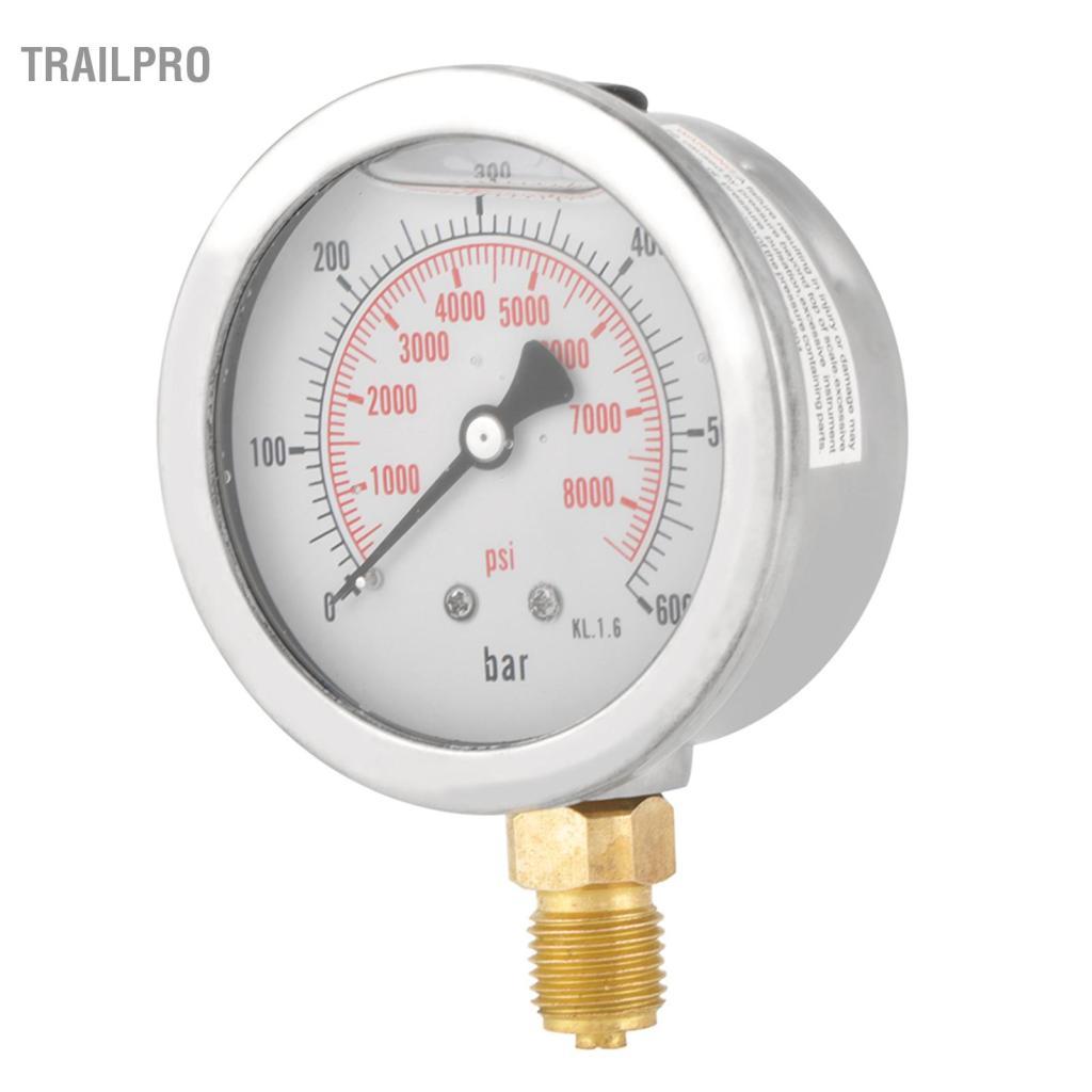 TrailPro G 1/4 Áp suất 0-600 bar / 0-8500Psi Máy đo tỷ lệ đôi thủy lực Áp kế đa năng để đo thanh / Psi.