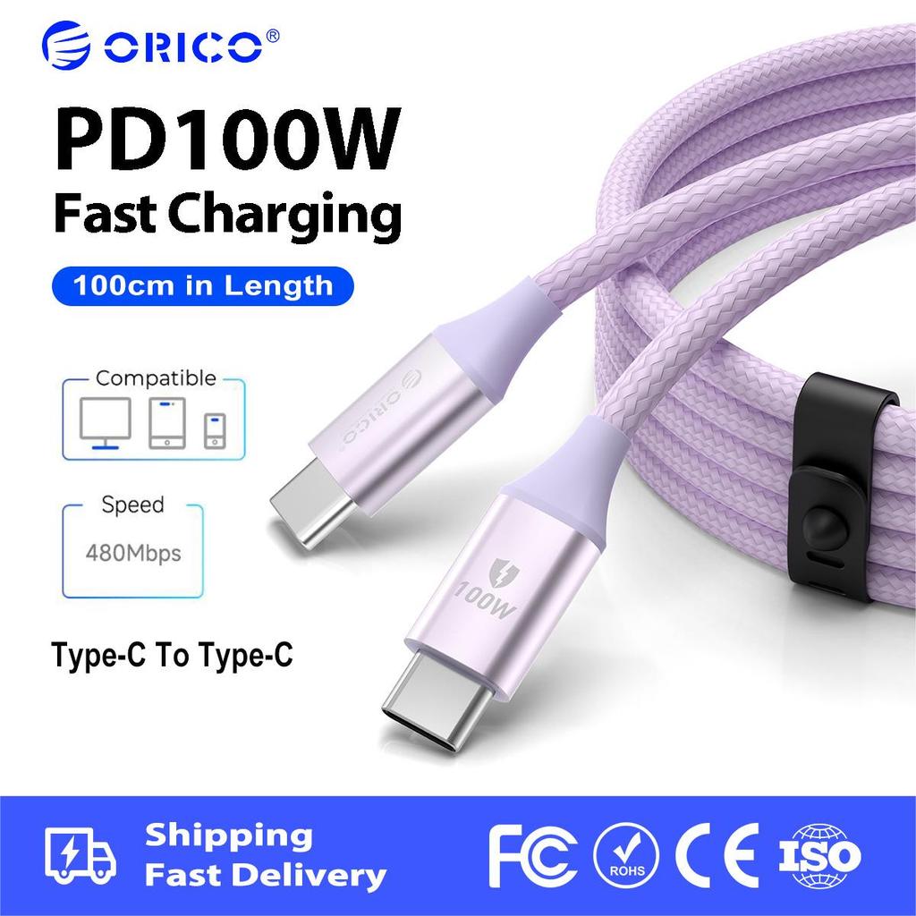 ORICO - Cáp sạc nhanh Type-C sang Type-C PD100W Cáp sạc USB-C 1M (CDX-100CC)