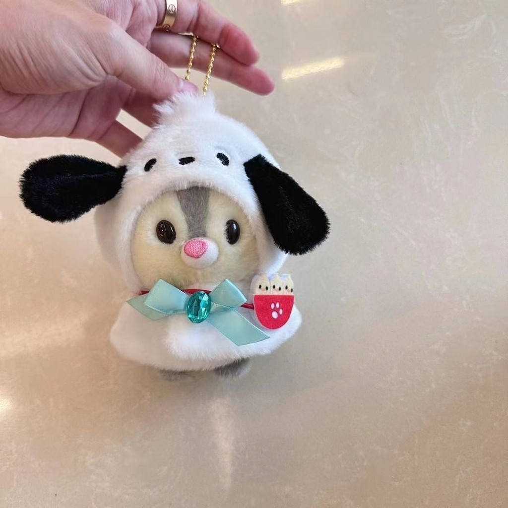 Quần áo lông xù 17cm dễ thương Kuromi Melody Pacha Mũ đội đầu cho chó Nu 10cm Quần áo trẻ em