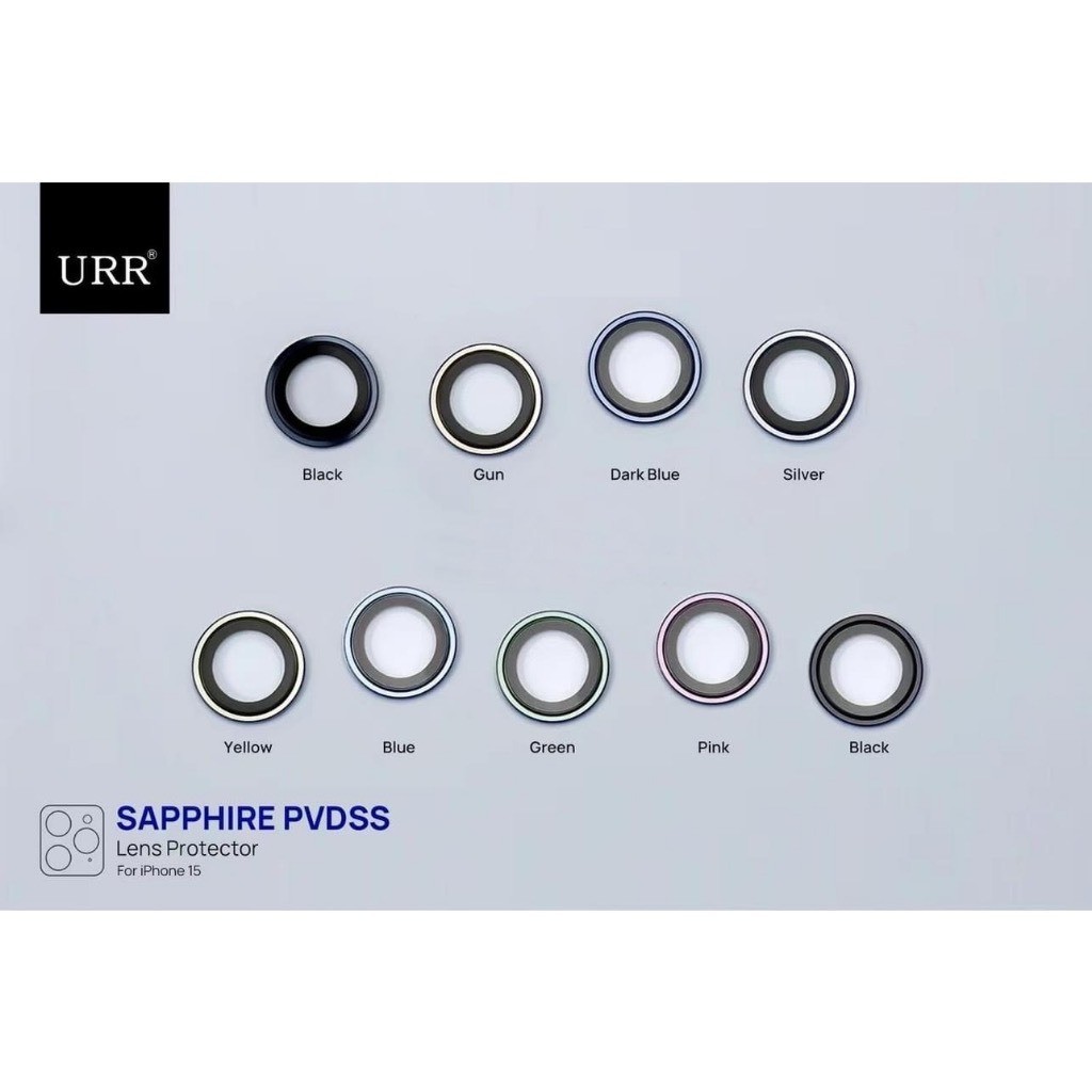 [Chính Hãng] Kính Cường Lực Camera Sapphire URR Cho IP14-17 Pro Max - Viền PVD 2 Tầng Mặt Kính Trong Suốt Chứng Nhận GIA