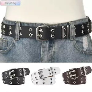 Thắt lưng da Goth và Punk Rock với đinh tán hình ngôi sao, phù hợp phong cách Hip Hop