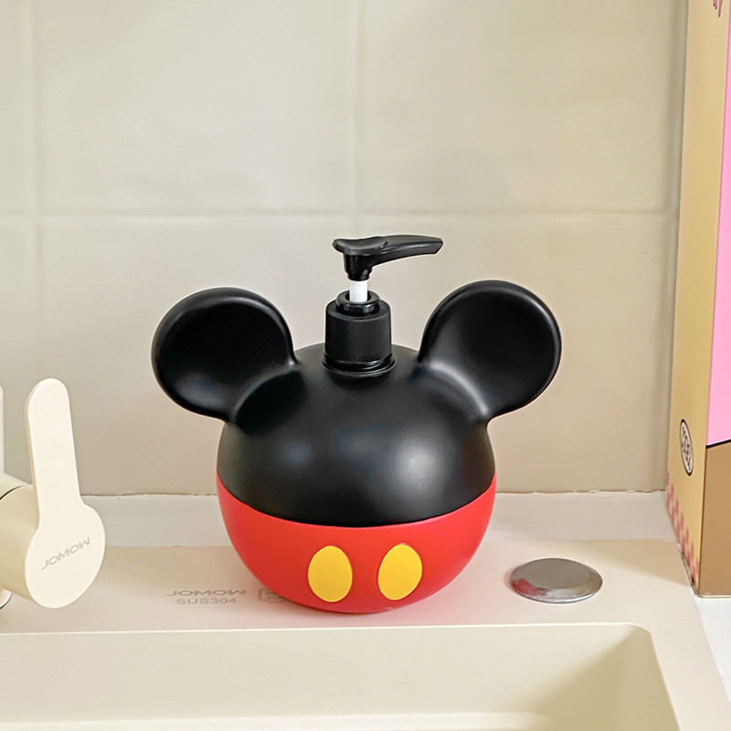 Máy bơm kem dưỡng da hình nấm Mario hoạt hình, Chai xà phòng tay Mickey dễ thương, Hộp đựng dầu gội & nước rửa cơ thể có thể đổ lại