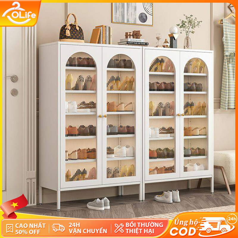 𝐎𝐥𝐢𝐟𝐞 Kệ Để Giày Dép Chống Bụi Kệ Giày Dép Nhiều Tầng Kệ Để Giày Vật Liệu Thép Cacbon Dày Kệ Để Dép Đa Năng