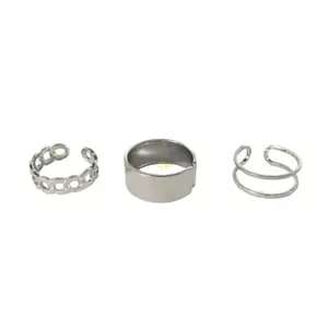 Flog Nhẫn điều chỉnh màu bạc - Bộ quà tặng nữ trang 3 chiếc