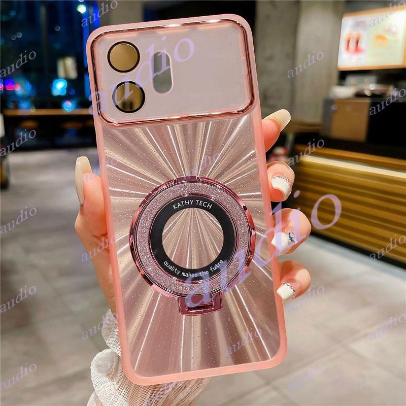 HONOR 600 5G Sang Trọng Gradient Bling Long Lanh Nhẫn Giá Đỡ Ốp lưng Honor 600 Pro Smart 600Pro Honor600 Pro 5G Với Full Camera Ống Kính Bảo Vệ Từ Tính Giá Đỡ Mặt Sau