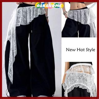 OAKANDME Váy Mini Ren Thời Trang Dạo Phố, Thiết Kế Ren Thêu Hoa Xuyên Thấu