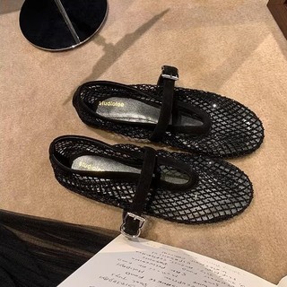 Giày Sandal Lưới Kim Cương Giả Giày Ba Lê Mary Jane Giày Nữ