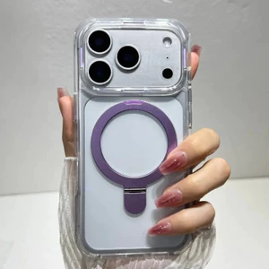 Ốp từ tính trong suốt pha lê sang trọng cho iPhone 17Pro 16Promax 16plus 15 14 13 12 11 có đế trong suốt Slim Fit Vỏ Acrylic chất lượng cao