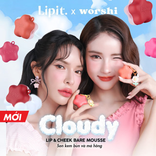 Son Kem Bùn Và Má Hồng 3in1 LIP IT X WORSHI CLOUDY LIP & CHEEK BARE MOUSSE 4.5G