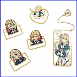 SQ3 Violet Evergarden Kim Loại Đồng Hồ Đánh Dấu Trang Quà Tặng Cho Bé Gái Quà Lưu Niệm Bộ Sưu Tập Dây Xích QS3