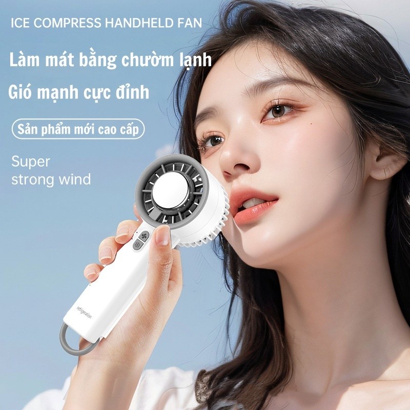 quạt cầm tay Mini Có Tính Năng Chườm Lạnh - Sạc USB, Thời Lượng Pin Lâu, Cầm Tay Tiện Lợi