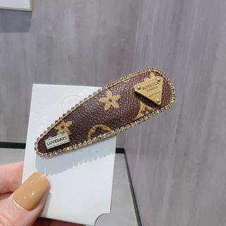 [Sản phẩm phúc lợi] Pháp Retro In Hình Thời Trang Trá Đầu Nổ Kẹp Bên bb Kẹp Da Cao Cấp Kẹp Tóc Phụ Kiện Tóc Mũ Đội Đầu