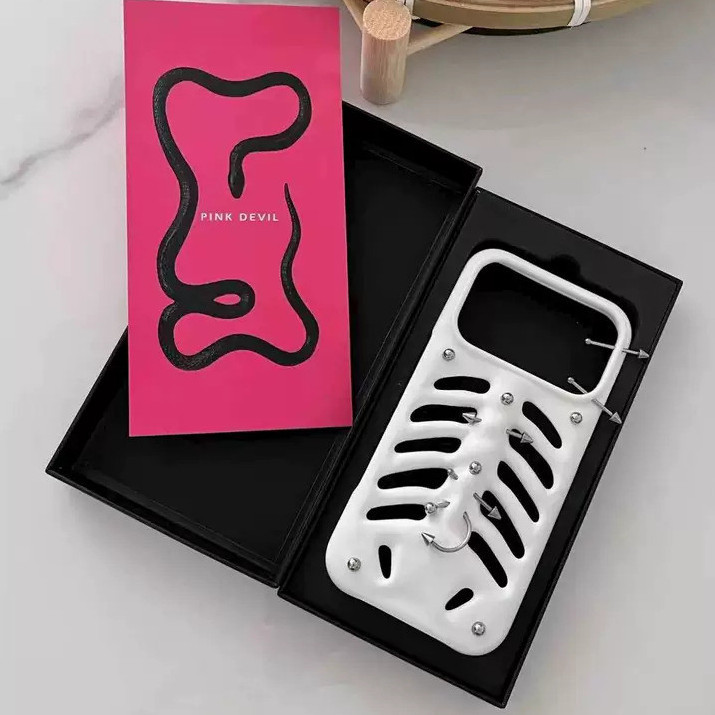 Ốp điện thoại xuyên xương Thích hợp cho iPhone17promax / 16pro / 15plus Vỏ cứng in 3D Vỏ bảo vệ chống sốc sáng tạo độc đáo