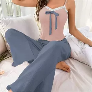 Love Sling Bộ Đồ Ngủ Nữ Thường Ngày Gợi Cảm Nơ Phối Ren Váy Ngủ Có Thể Mặc Bên Ngoài Loungewear