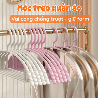 Móc Treo Quần Áo Cao Cấp Chống Trượt ECO, Móc Phơi Vai Cong Giữ Form Thiết Kế Bo Tròn Không Hằn Nếp