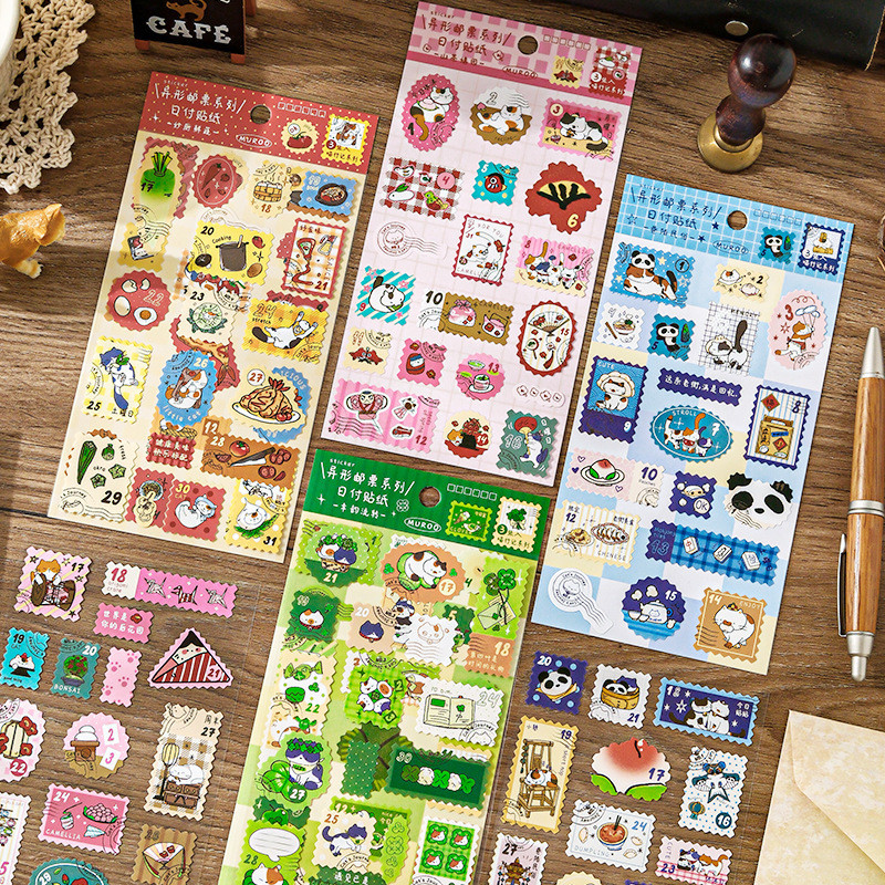 Sticker - Set 2 Tờ Nhãn Dán MUROO NEKO STAMP Viền Tem | Shopee Việt Nam