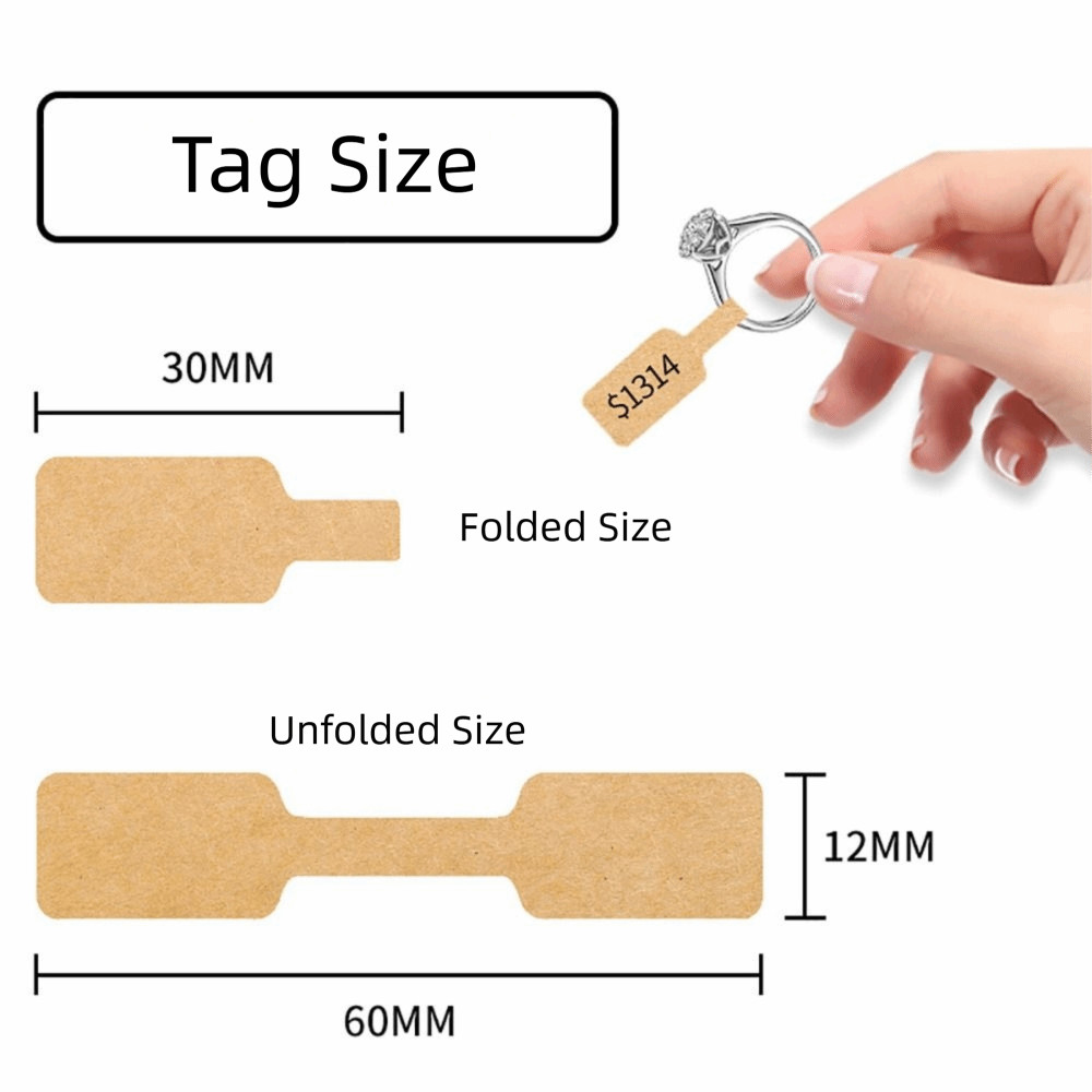 BAMBOOB 500 CÁI Nhãn giá trang sức, Thẻ giá vòng cổ bằng giấy Kraft nhiều màu, Dụng cụ trưng bày trang trí bao bì trống sáng tạo Đồ trang sức Hangtags Đồ dùng đóng gói