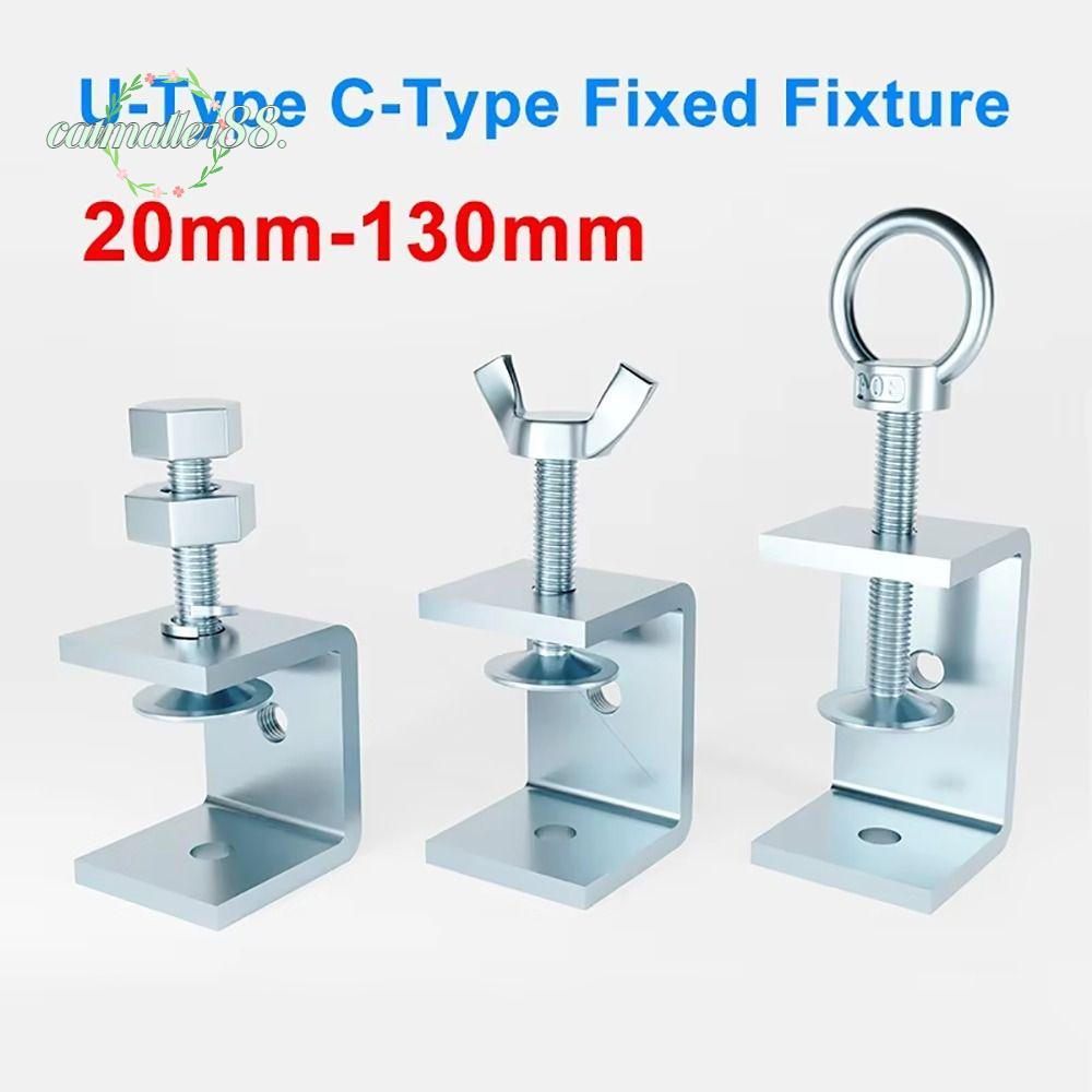 CATMALLER88 1 Cái Kẹp Loại C, Chiều Cao Mở 20-130MM Cố Định Cố Định Kẹp Chữ U, Dày Nhiều Đầu Hình Dạng Thiết Bị Kẹp Thép Carbon Mạ Kẽm