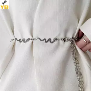 Trang sức thời trang nữ mới với thắt lưng dây xích cơ thể một lớp phóng đại, phong cách Y2K và Hàn Quốc