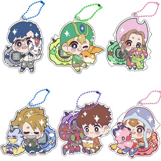 Anime Digimon Keychains Adventure Agumon Yagami Taichi Ishida Gabumon Diy Acrylic Action Toy Figures
