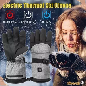 Găng tay trượt tuyết CHEESELY bằng cotton, giữ nhiệt điện, có màn hình cảm ứng và chống nước cho mùa đông
