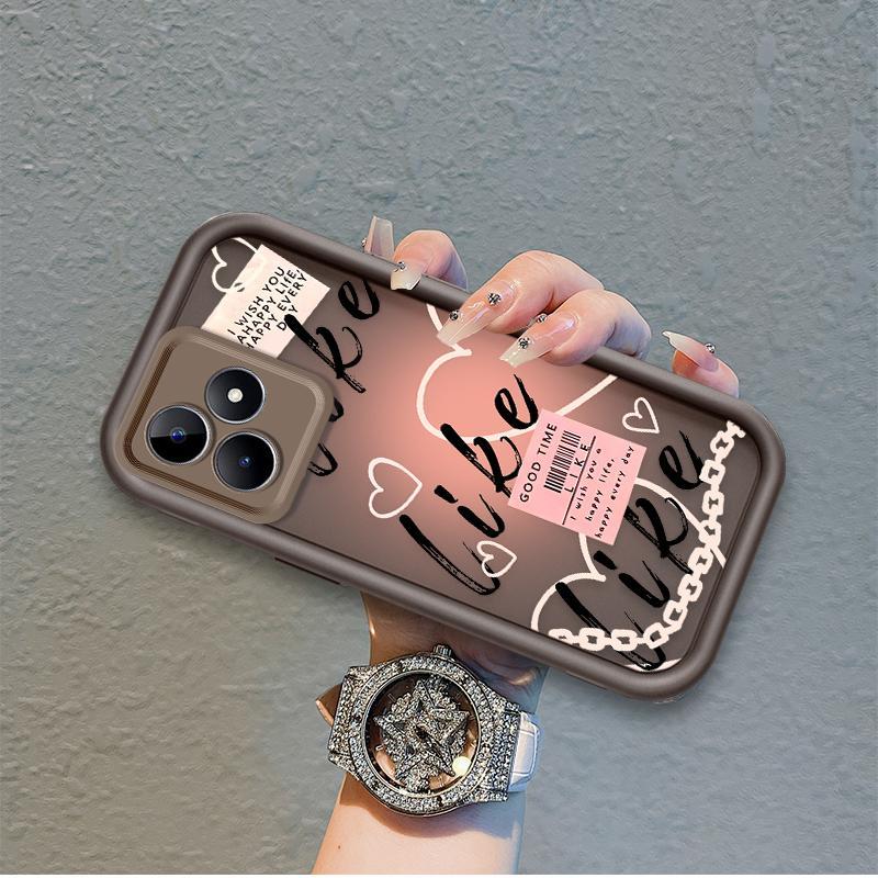 Ốp Lưng Cho Realme C53 C51 Note 50 C63 C61 Hoạt Hình Silicon Phụ Kiện Vỏ Điện Thoại Mềm TPU Như Cô Gái Âm Nhạc Mắt Thiên Thần Chống Sốc Ốp Lưng