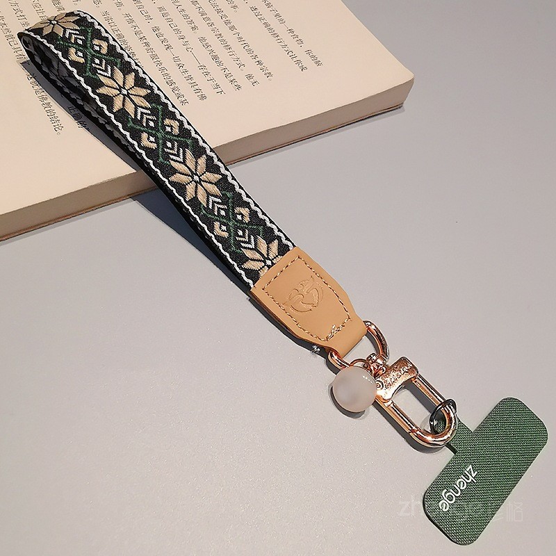 Dây Điện Thoại Di Động Cổ Tay Nữ Họa Tiết Ngắn Webbing Phiên Bản Rộng Mạnh Mẽ Bền Ngoài Trời Leo Núi Du Lịch