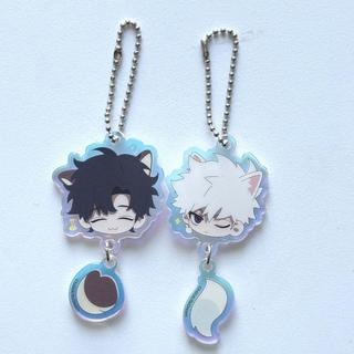 2Pcs/Lot Anime Link Click Cosplay Key Chain Q-version Bag Pendant Acrylic Keychains Lucas Charles