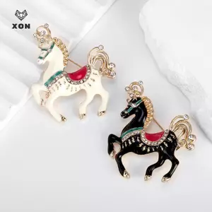 Trâm cài thời trang theo cung hoàng đạo, hình động vật men ngựa - phụ kiện trang sức dành cho nữ