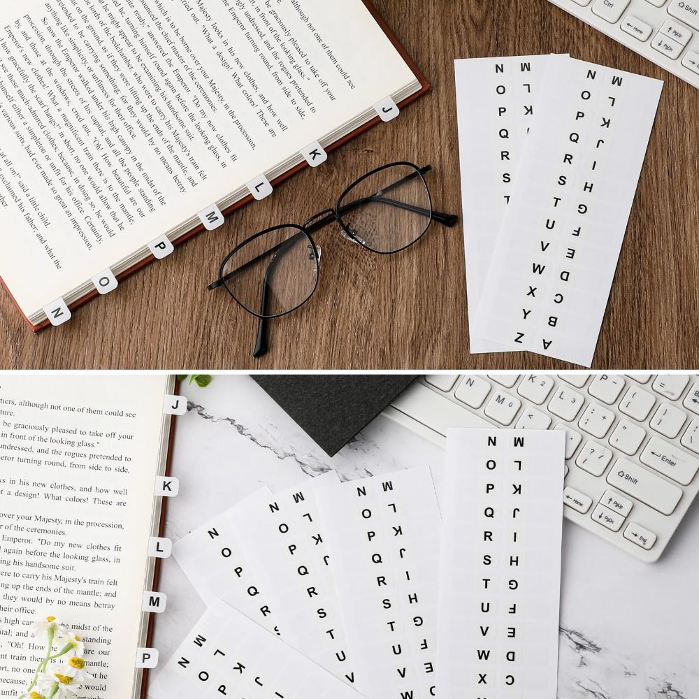 Nhãn dán nhãn chỉ mục bảng chữ cái DONOVANQQ, Nhãn dán trang bảng chữ cái chống nước đầy màu sắc, Dải ghi nhớ Dải nhỏ Công cụ lập kế hoạch học tập Tab chỉ mục dính Đồ dùng văn phòng