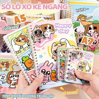 Vở Lò Xo A5 60 Trang Hoạt Hình Cute – Sổ Tay Ghi Chép Dễ Thương, Bìa Xinh Xắn Dành Cho Học Sinh Sinh Viên