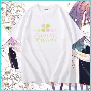 Áo thun cosplay Mitsuri Kanroji Demon Slayer, chất liệu thoáng mát