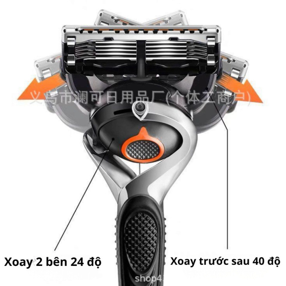 Dao Cạo Râu 5 Lưỡi Kèm Hộp, Dao Cạo Râu Kiểu Đức Cho Nam Kèm Lưỡi Dao Sắc Không Đau Rát Da Mặt