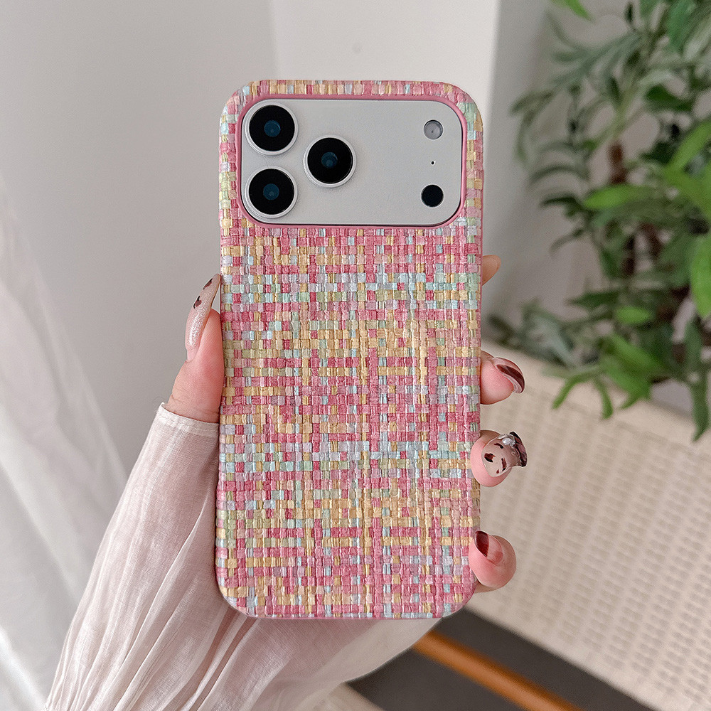 Từ Tính Nhiều Màu Sắc Dệt Cứng Nửa Gói Ốp Lưng Điện Thoại iPhone 17 Pro Max 17 Air 16 Plus 15 14 13 Vỏ Bảo Vệ Chống Sốc