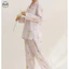 Phong cách Nhật Bản Phong cách Muji / Nữ Lily of the Valley Cotton nguyên chất Bộ đồ ngủ dài tay mỏng phong cách mỏng / Bộ đồ dài tay bằng sợi hai lớp họa tiết dễ thương / Bộ đồ mặc bên ngoài thoải mái ngọt ngào / Brea 100% cotton