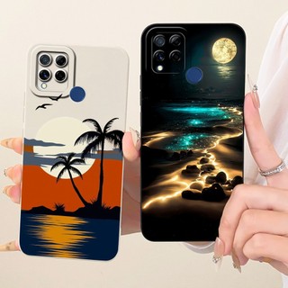 Ốp Lưng Cho Realme C15 Bao Da Thời Trang Sơn Hoa Cúc Vỏ Điện Thoại Silicon Mềm Chống Sốc Funda Cho RealmeC15 C 15 RMX2180 Ốp Lưng